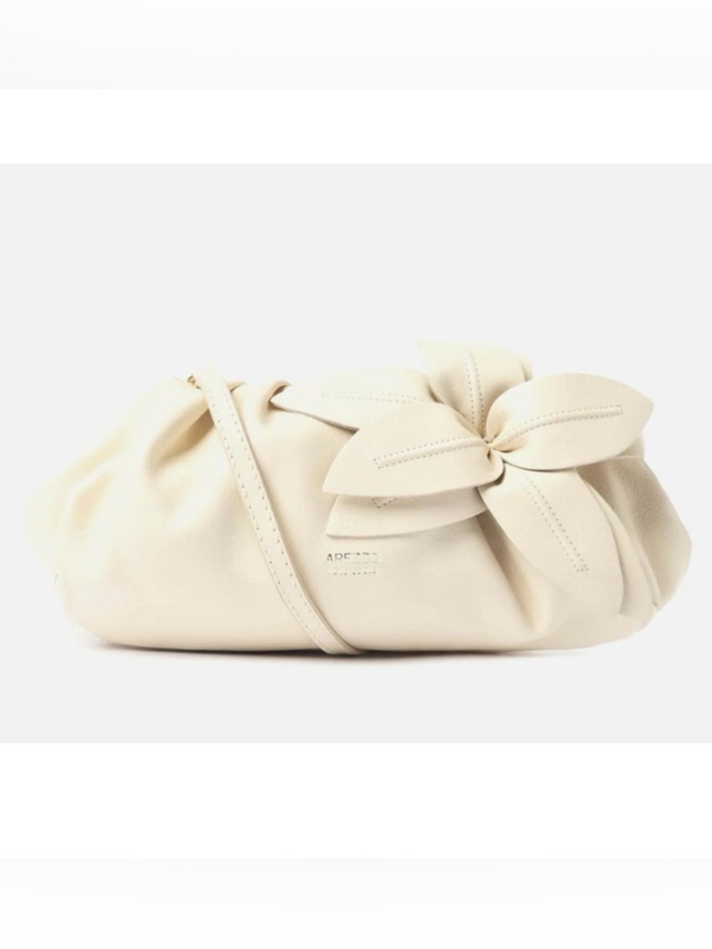 AREZZO Ivory Leather Lily Medium Shoulder Bag
